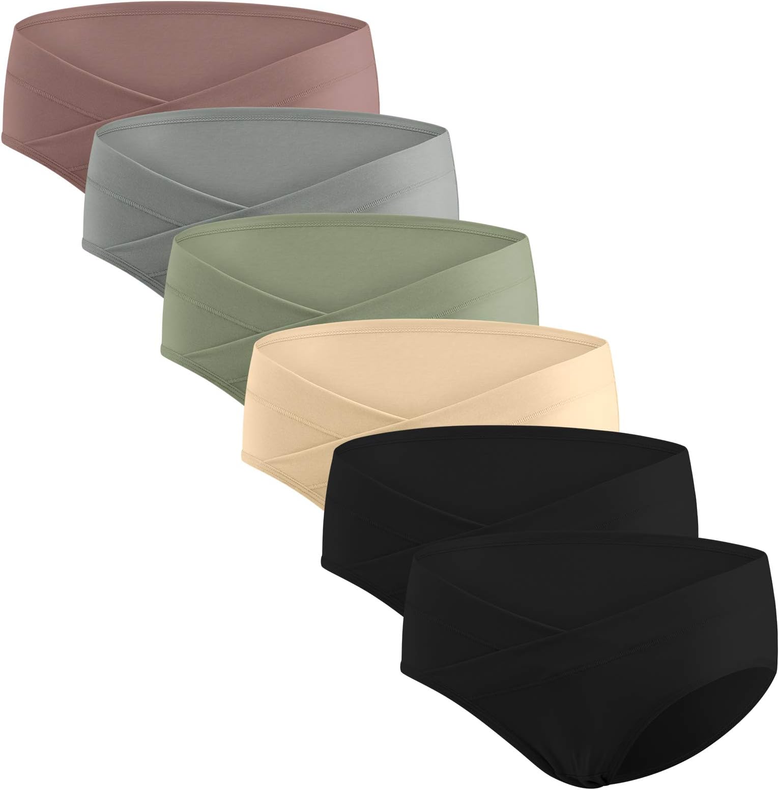 Angelhood 6 Pack Womens Cotton Maternity Underwear,Healthy Maternity Pregnancy Panties Postpartum Mother Under Bump Underwear