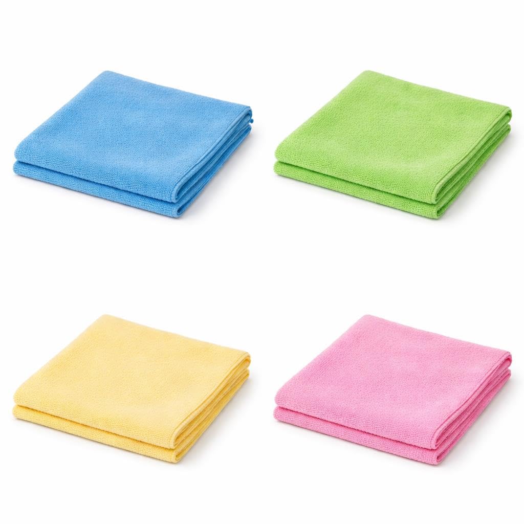 Bayli 100 Stück Mikrofasertücher 38x38 cm Gelb – Reinigungstuch Poliertuch 210 g/m² für Autopflege, Haushalt & Gewerbe