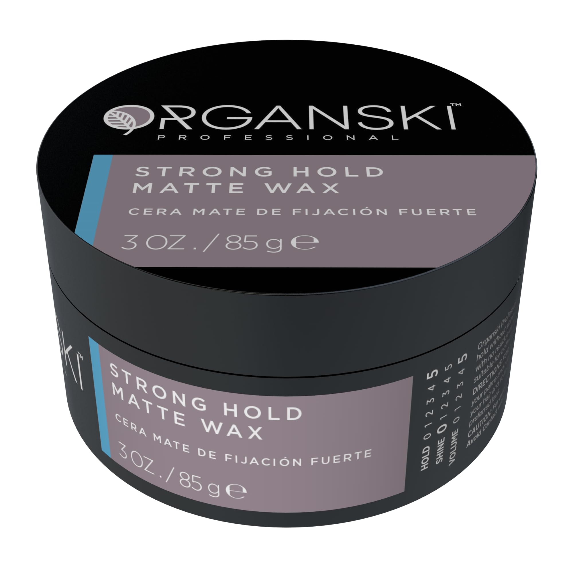 Organsky Matte Hair Wax – 3 oz | Strong Hold, Matte Finish | Lightweight, Non-Greasy Styling for All Hair Types | Long-Lasting, Easy to Wash Out