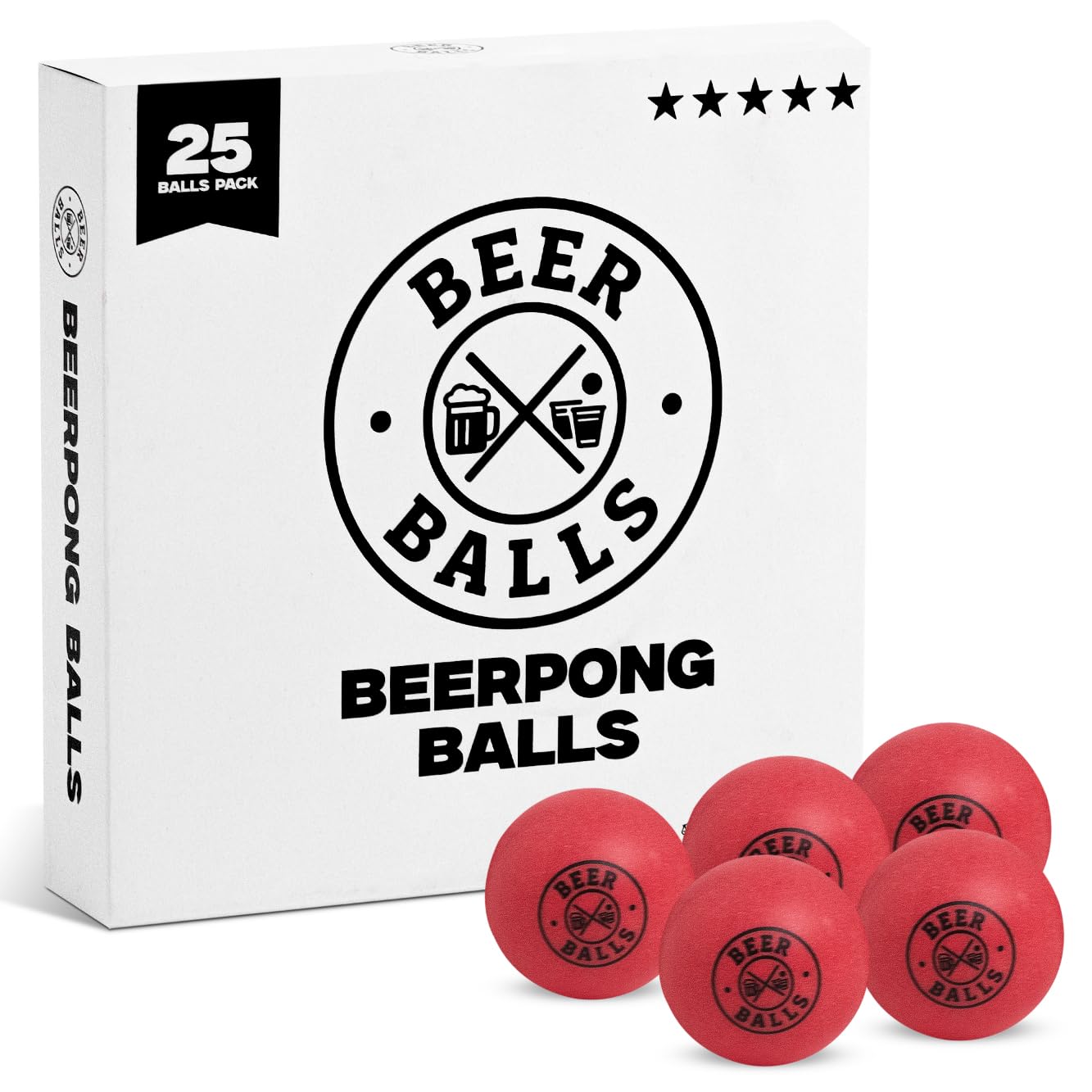 OVANA Beer Pong Balls 40mm Competition Quality, Table Tennis Balls for Beer Pong (2.7g) Drinking Games & Party Supplies