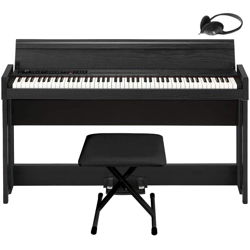KORG 電子ピアノ ブラック Amazon | KORG 電子ピアノ C1 Air ウッデン・ブラック X型椅子セット
