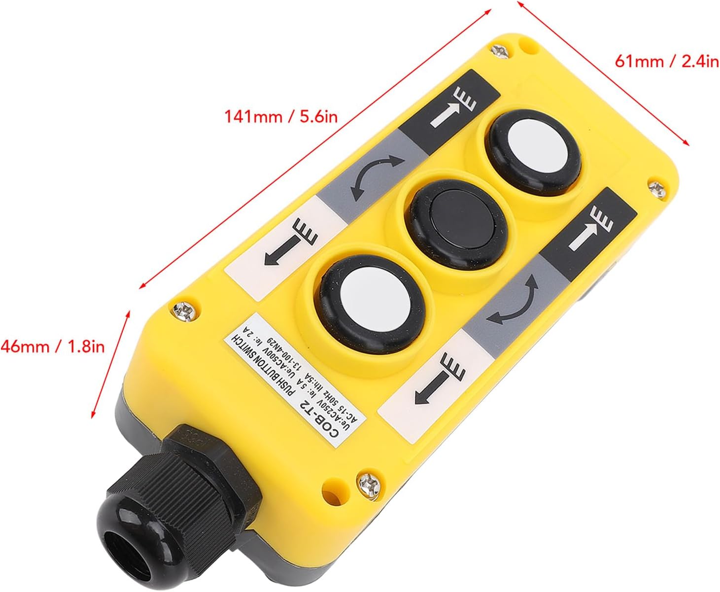 Rainproof Hoist C Pushbutton Switch, C Push Button Switch Rainproof Electric Hoist Up Down Control Switch Industrial Equipment, Industrial Up Down Driving Push Button Switch Control