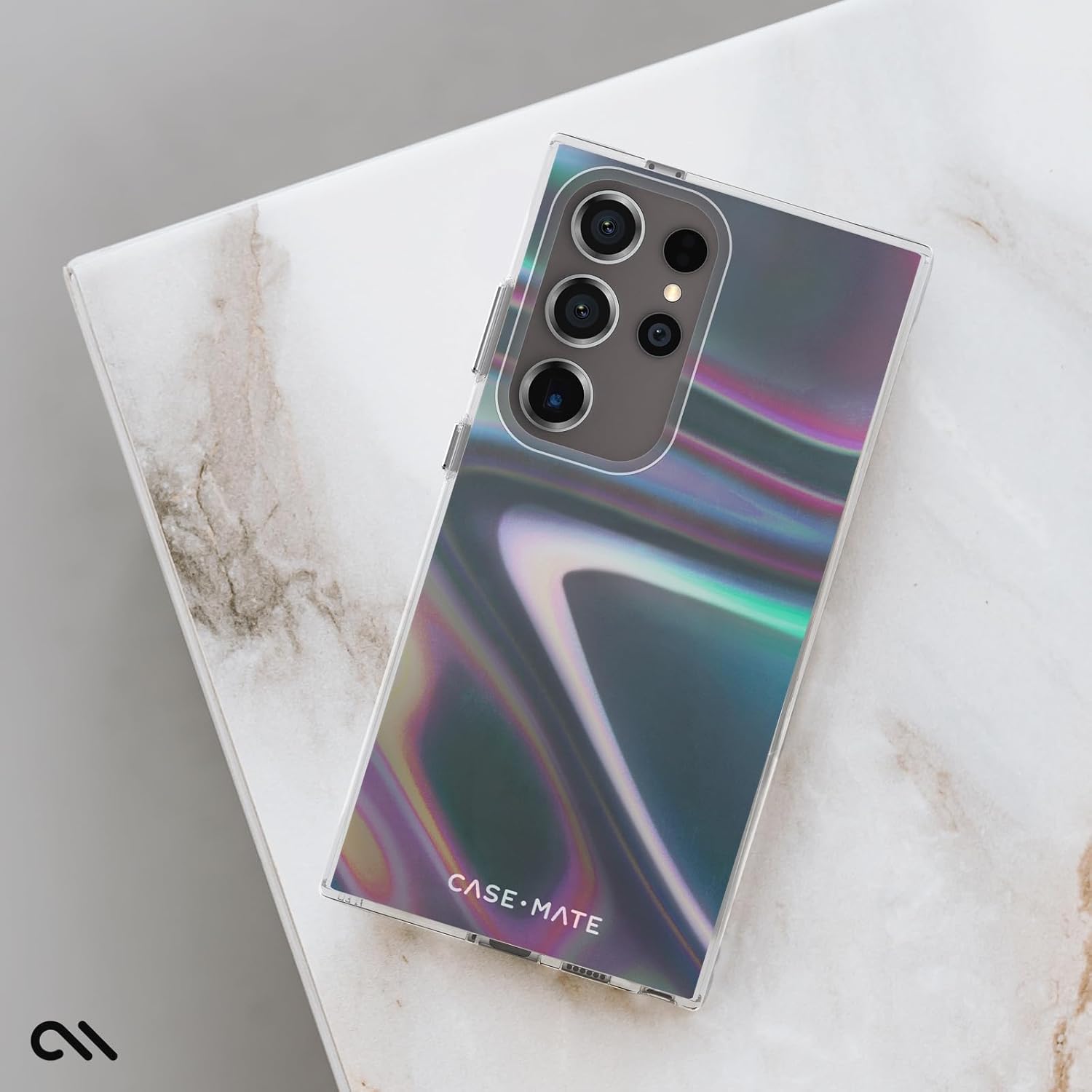 Case-Mate Soap Bubble Samsung Galaxy S24 Ultra 5G Case [6.8"] [12ft Drop Protection] [Wireless Charging] Phone Case for Samsung Galaxy S24 Ultra 5G - Iridescent Swirl Effect, Shockproof - Iridescent