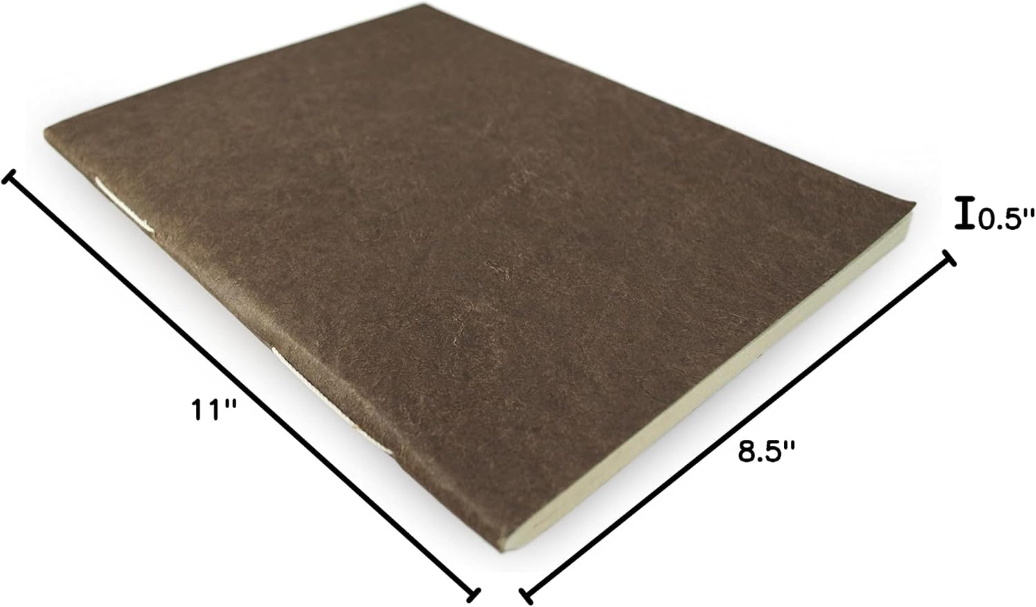 Nepali Companion 8.5x11 inch Notebook with Handmade Paper and Vegetable-Dyed Softcover, Vintage Composition Notebook for Office, School, and Home, Handcrafted in Nepal (Large, Dark Walnut)