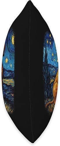Miniatura 2 de Dog in Starry Night Van Gogh Rhodesian Ridgeback - Almohada (18 x 18 pulgadas), multicolor