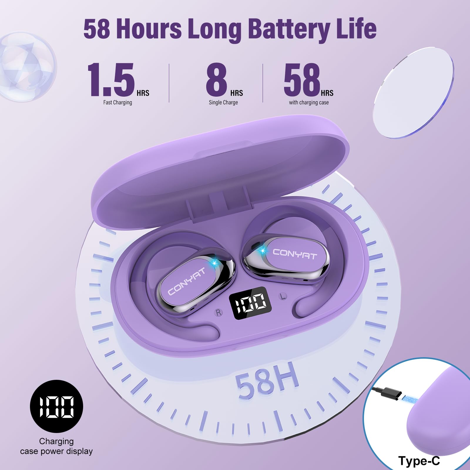 Casque Unique Sans Fil Open Ear - Conduite D'air - Écouteurs Bluetooth - Single Earbud