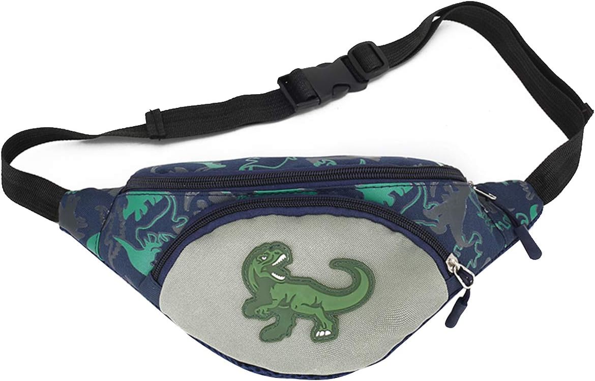 TENDYCOCOFanny Pack Dinosaurs Waist Bag Cute Cartoon Sling Pack for Kids Boys Girls (Green)