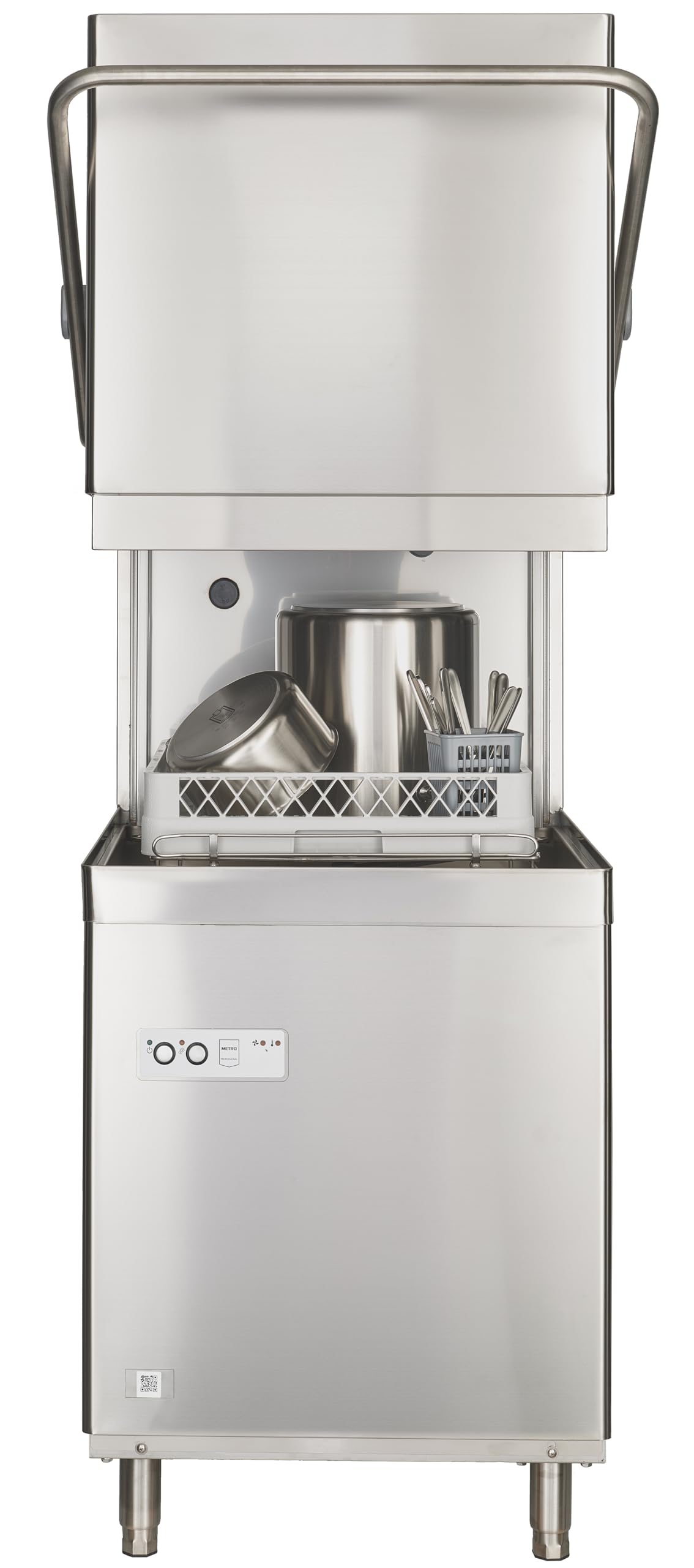 METRO Professional Lavastoviglie a cappotta GHW1000E, acciaio inox, 3 modalità di lavaggio, 400V, 20 L, argento