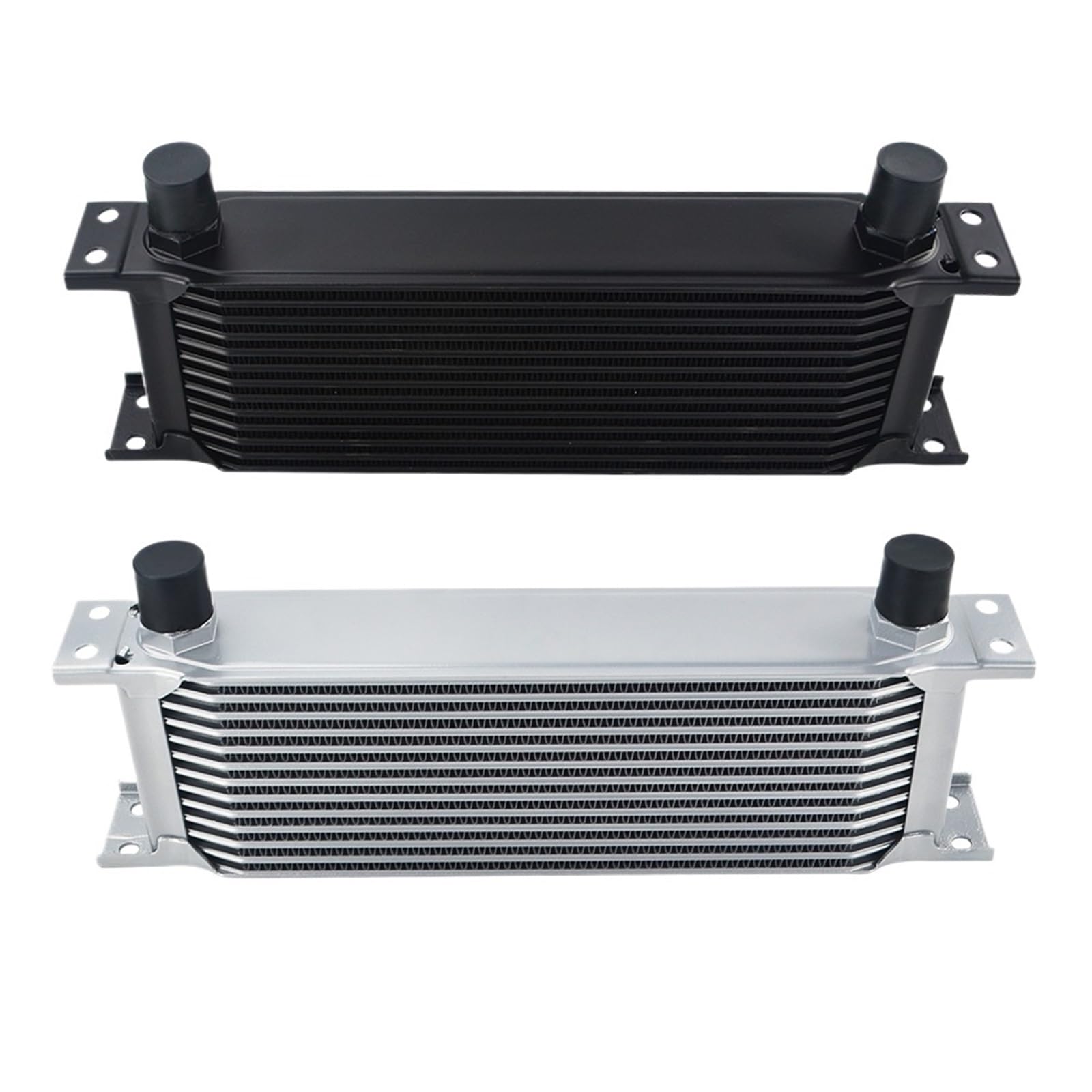 refrigeración del motor Kit de enfriador aceite Universal 13 filas y adaptador ajuste macho reubicación filtro, M20x1.5 con manguera trenzada acero(Silver 13 row)