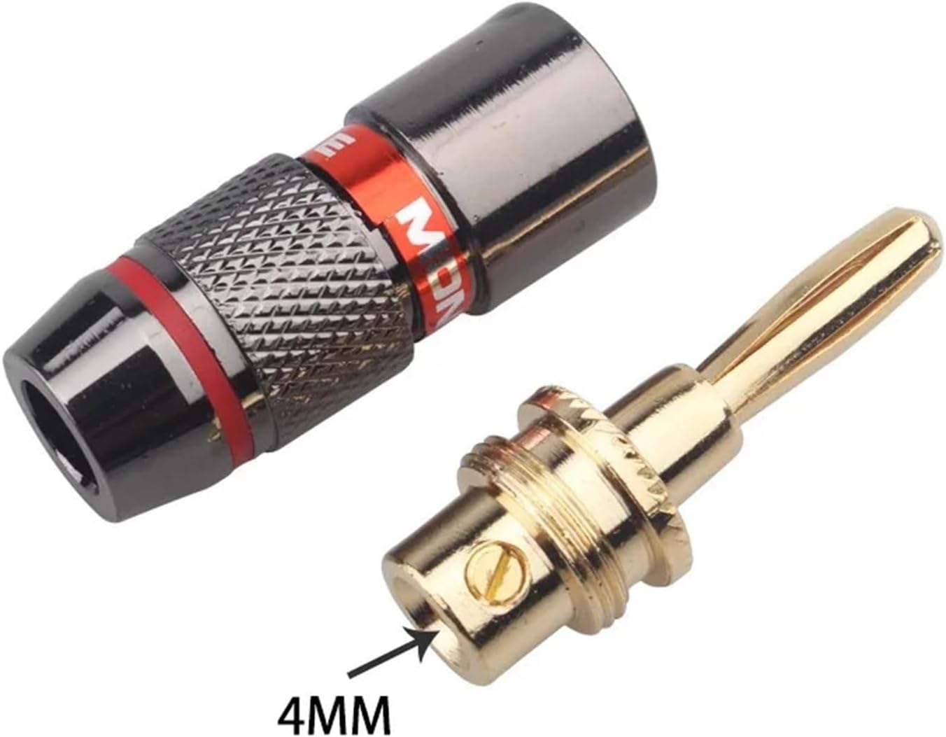 10/40pcs Monster Banana Plugs Gold Plated Pure Copper Speaker Adapter Screw Speaker Audio Connectors(40Pcs (20Pairs))