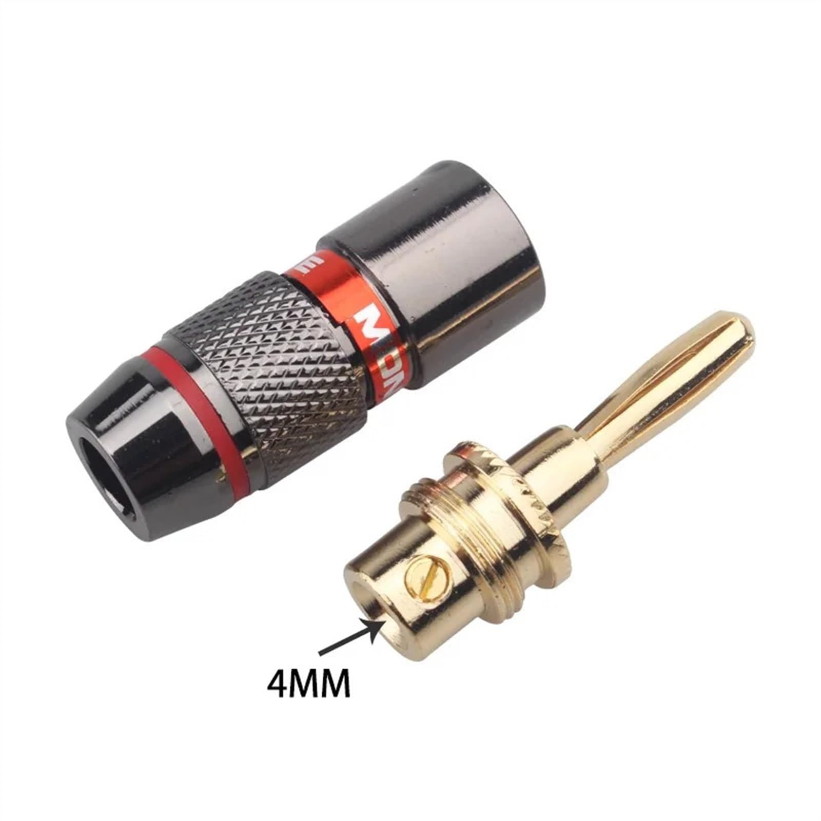 10 sztuk pozłacanych 24 K wtyków bananowych 4 mm z nakrętką do gniazda audio, wtyczka głośnikowa Gun Metal (5 Red 5 Black)