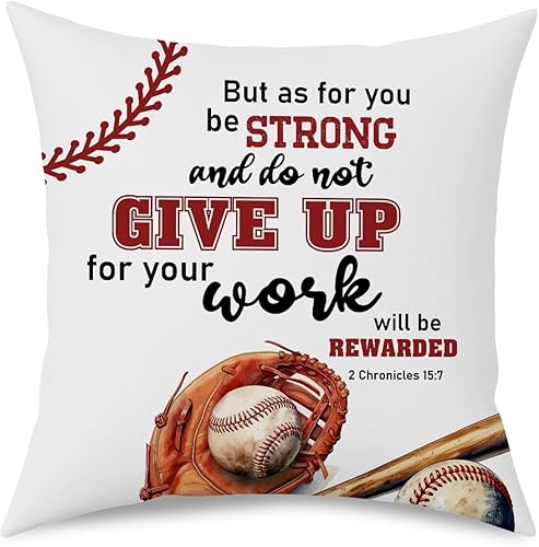 Fundas de almohada cristianas motivacionales de 18 x 18 pulgadas, fundas de almohada decorativas con texto en inglés "Motivation" de las Escrituras,