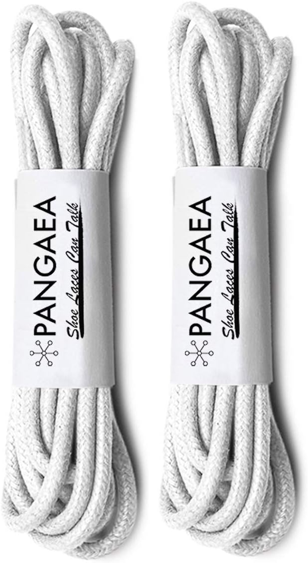 [4 Laces] 2-Pair Pack Waxed Round Oxford Shoe Laces for Dress Shoes Chukka 3/32Inch Thin