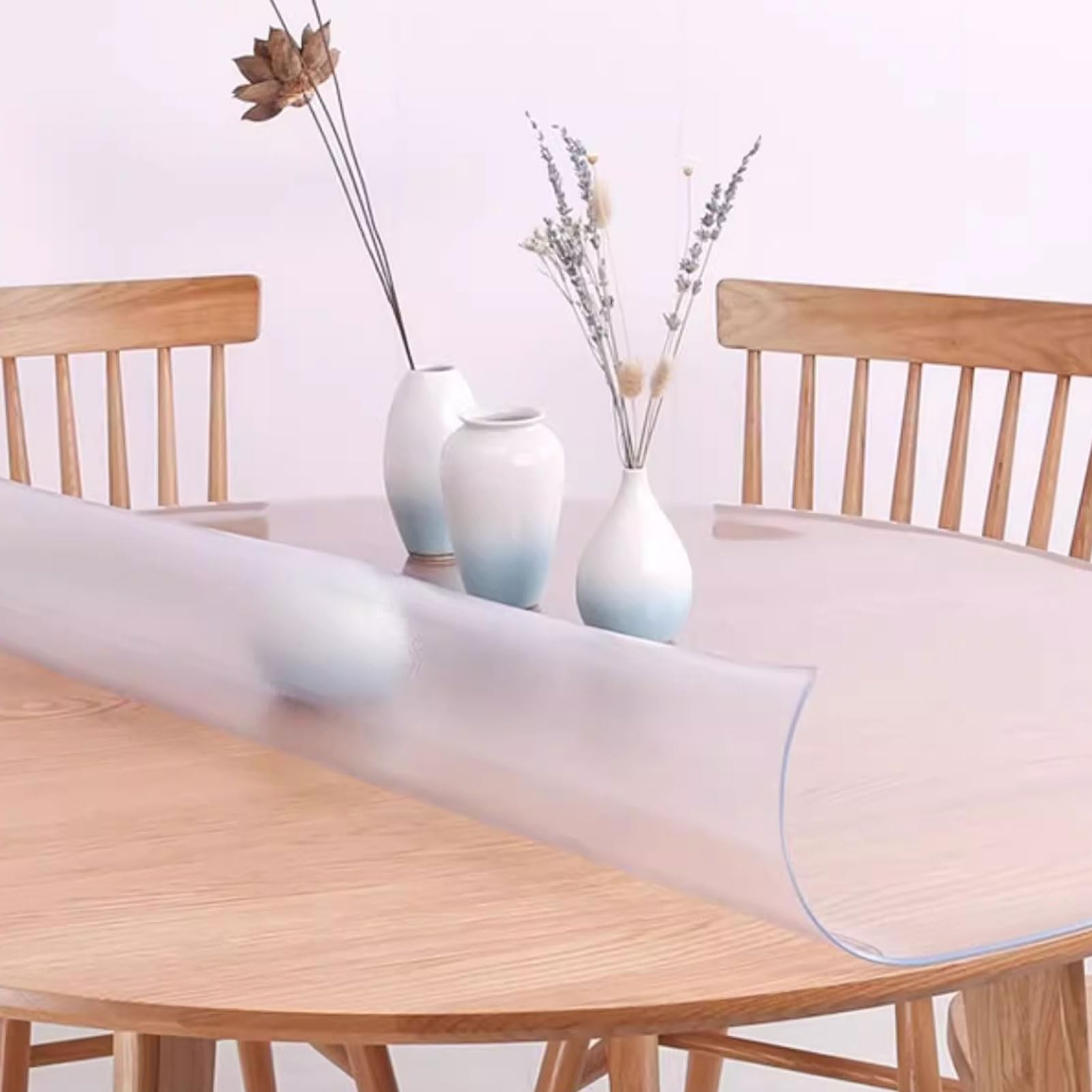 Mantel redondo de PVC transparente impermeable de 50 cm, protector de plástico para mesas redondas de comedor y cocina, perfecto para uso doméstico y recreativo