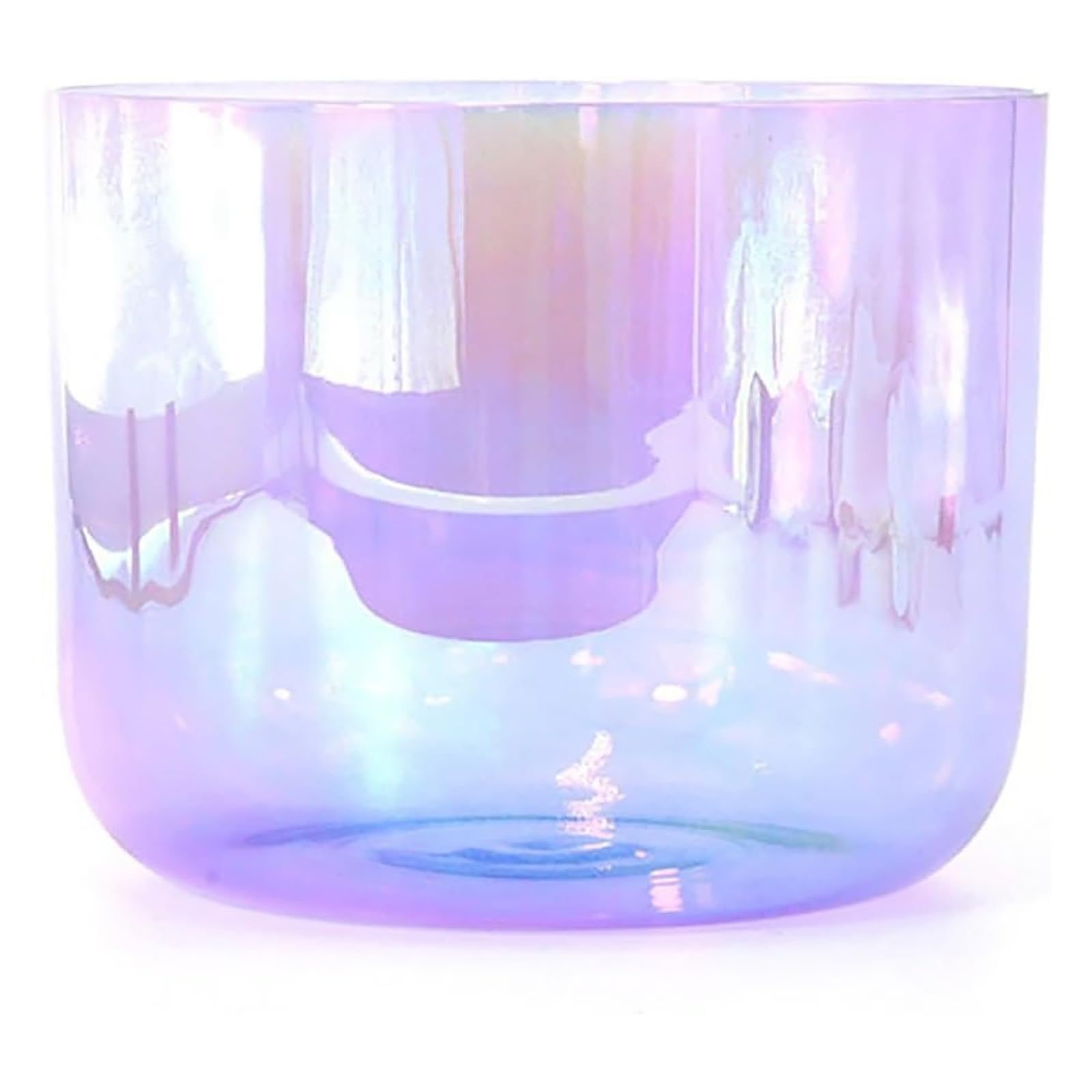 Cuenco tibetano de luz cósmica de 15 cm, cuenco de cristal de cuarzo transparente Alchemy con mazo y junta tórica incluidos, para sanación sonora, meditación, oración y reducción del estrés, morado