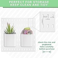 Vista 4 de Tanlade 4 Pcs Pegboard Cups with Hooks, 2.9 x 3.5 x 3.2 Inch Pegboard Bins Accessories, Peg Board Containers Peg Board Organizer Cups for Garage