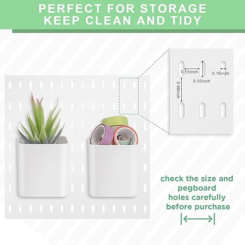 Miniatura 4 de Tanlade 4 vasos de tablero de clavijas con ganchos, accesorios de contenedores de tablero de clavijas de 2.9 x 3.5 x 3.2 pulgadas, contenedores de