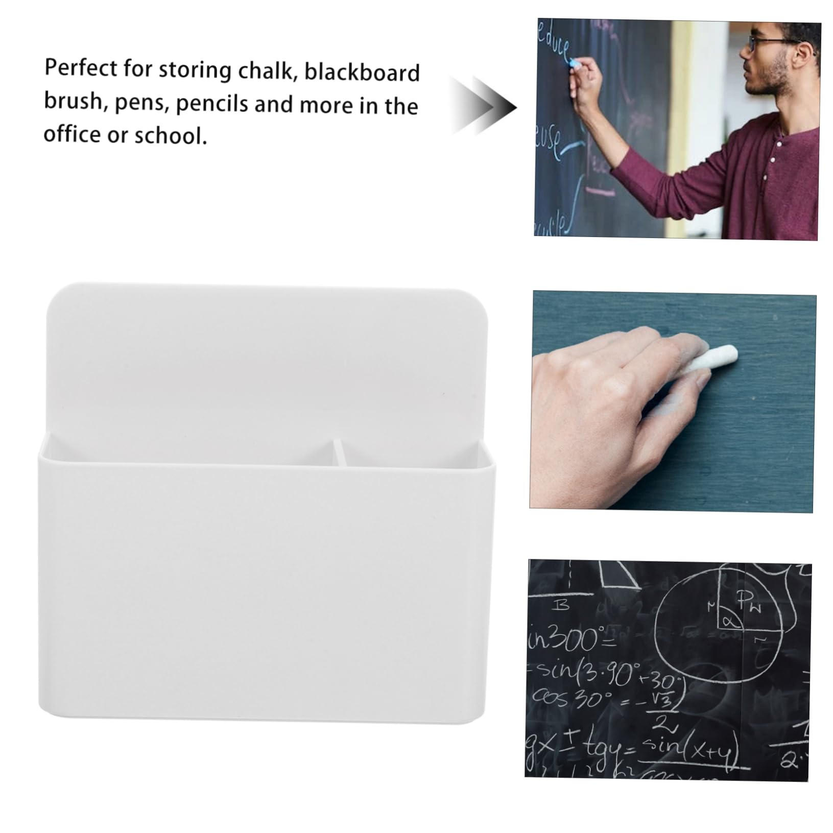 Uonlytech 3 Pezzi Portapenne Magnetico per Lavagna Organizer Bianco per Cancellabili con Scomparti Regolabili per e Scuola con Magneti Potenti per Metalliche