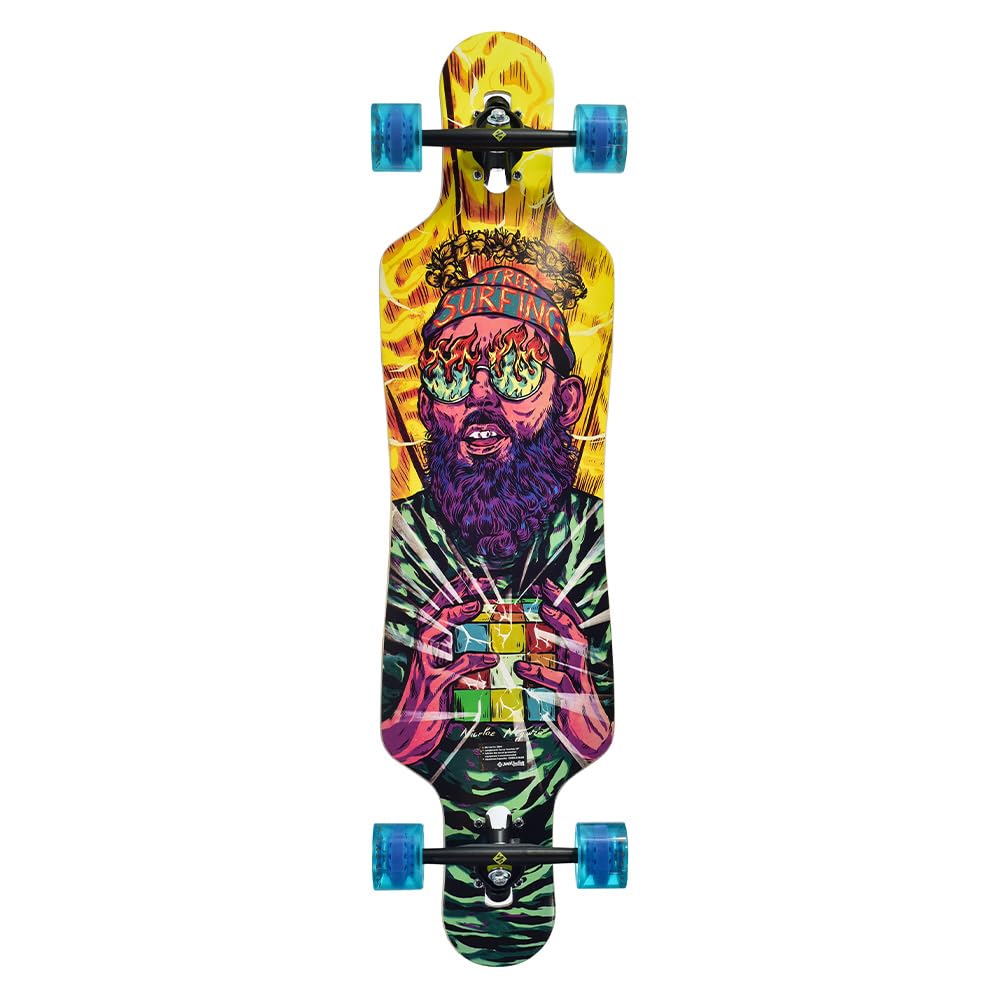 Streetsurfing - Longboard Drop Through Freeride 39" Curve, Longboard Unisexo, Black, One Size - 06-16-013-2