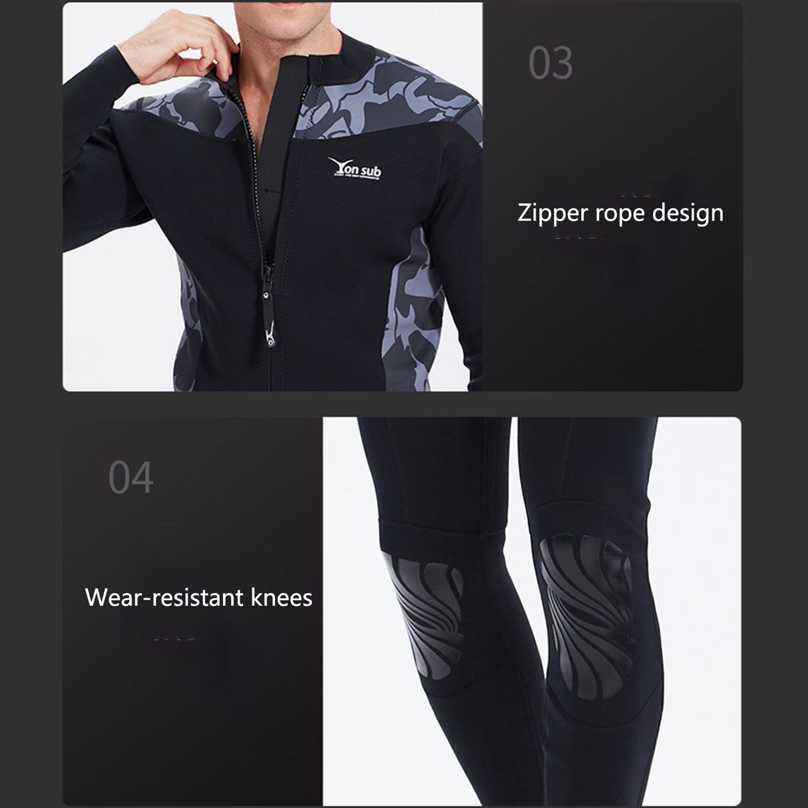Wygwlg Combinaison de plongée 2 mm, Vestes de Combinaison de plongée pour Hommes, Veste en néoprène, Combinaison de Pantalons de vêtements de Kitesurf de plongée Professionnelle