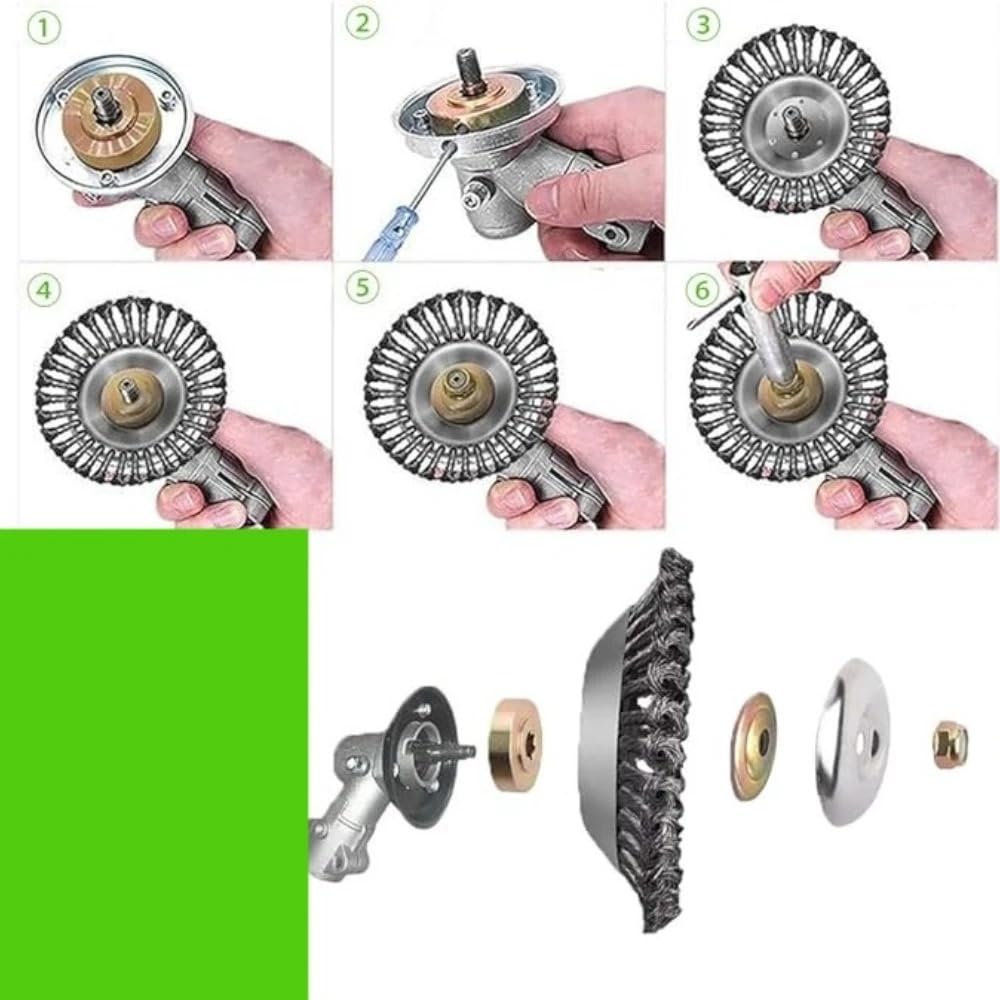Testina for decespugliatore con Spazzola in Filo di Acciaio for Attrezzi da Giardino | Testina di ricambio for diserbo in filo di acciaio multidimensione(10inch Trimmer Head)