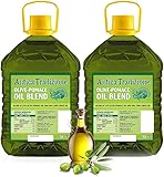 Premium Olive-Pomace Oil Blend 5L Family Pack – High Heat Frying, Baking & Roasting Oil – Naturally Contains Omega-3 & Vitamin E – Neutral Taste Bulk Cooking Oil – 1, 2 & 5 Packs (2x5L, Antica)
