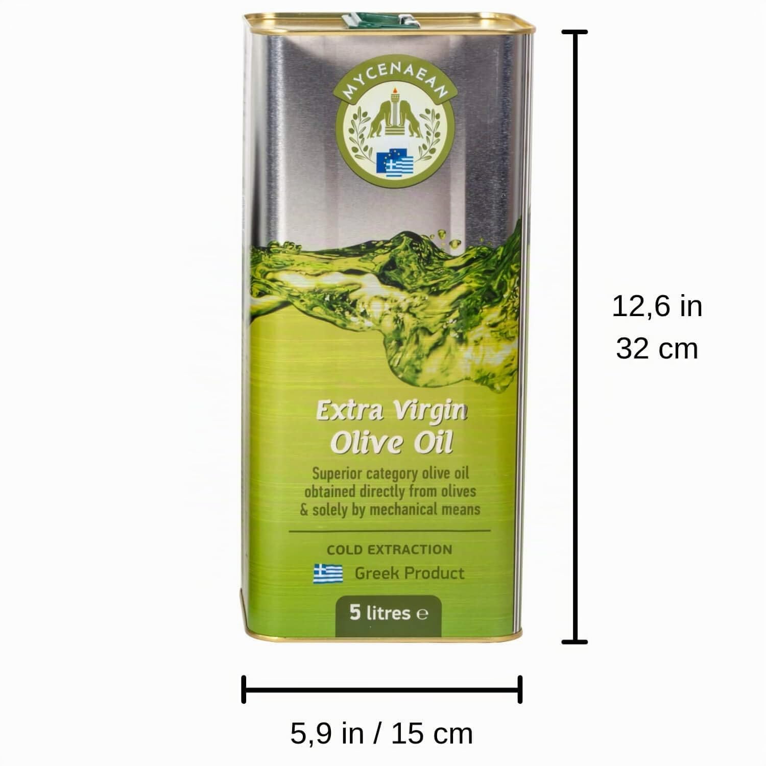 Griechisches Olivenöl nativ extra von Peloponnes, kaltgepresst | 5 Liter Kanister | zum Kochen, Backen, Braten und für Salat | Mycenaean