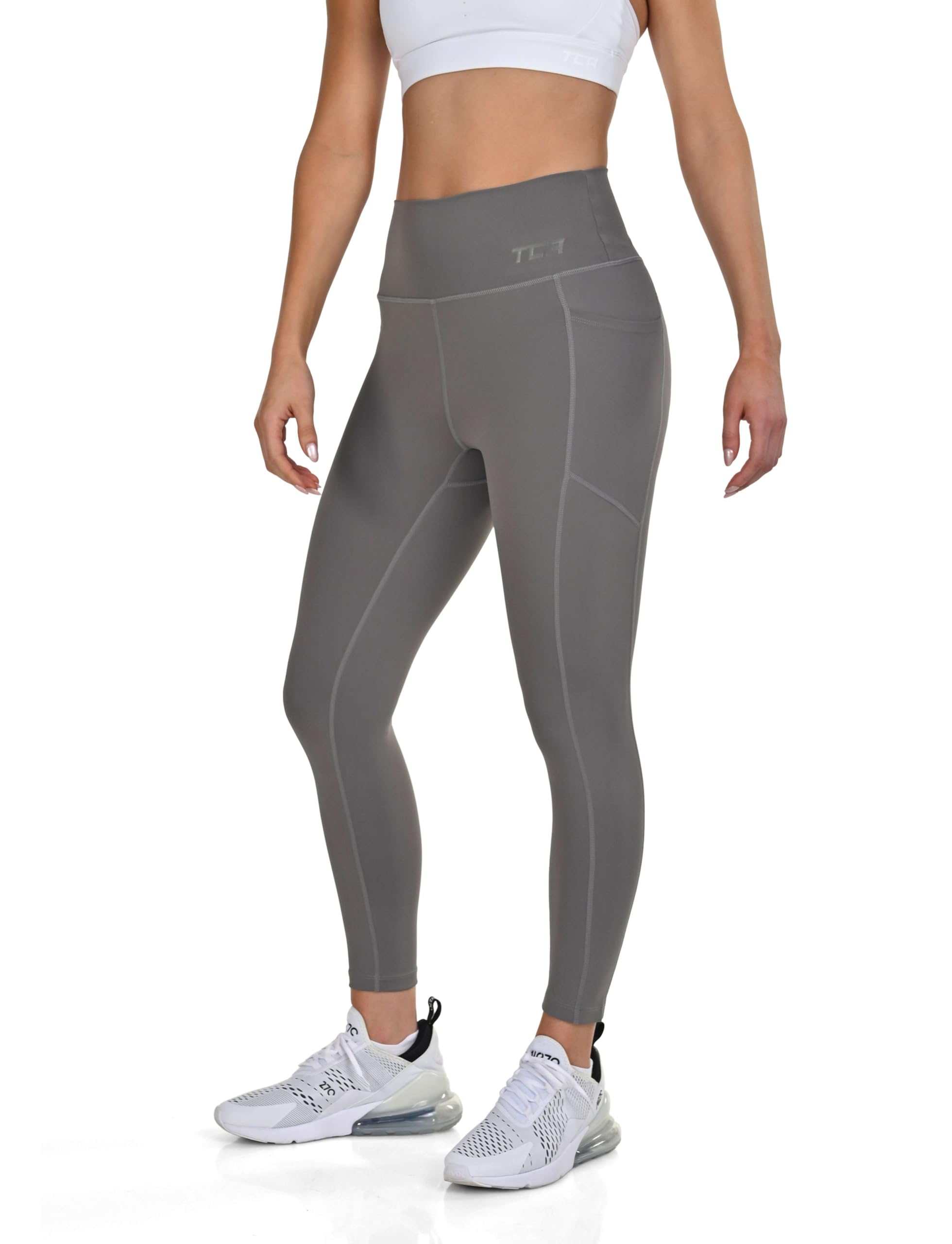 TCA Leggins Deportivos Mujer - Leggings Cintura Alta 7/8 - Mallas de Deporte Mujer con Control de Abdomen y 2 Bolsillos Laterales Abiertos - Mallas para Correr Gym Yoga Pilates y Entrenar