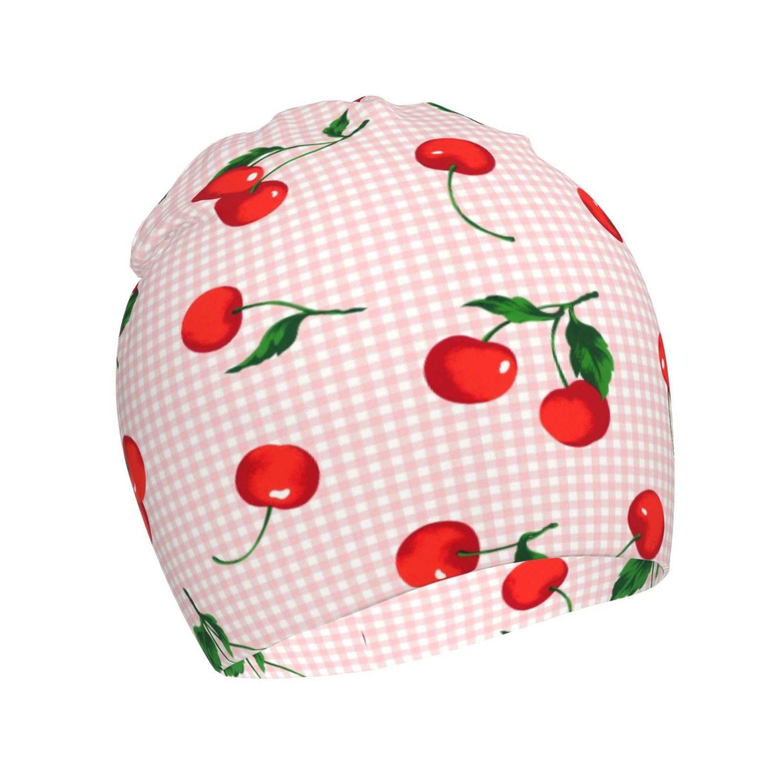 Rqzwdq Cherry Fruit Pattern Kids Beanie Hats Warm Knit Beanie Cap Skull Caps Gifts Decor for Boys Girls