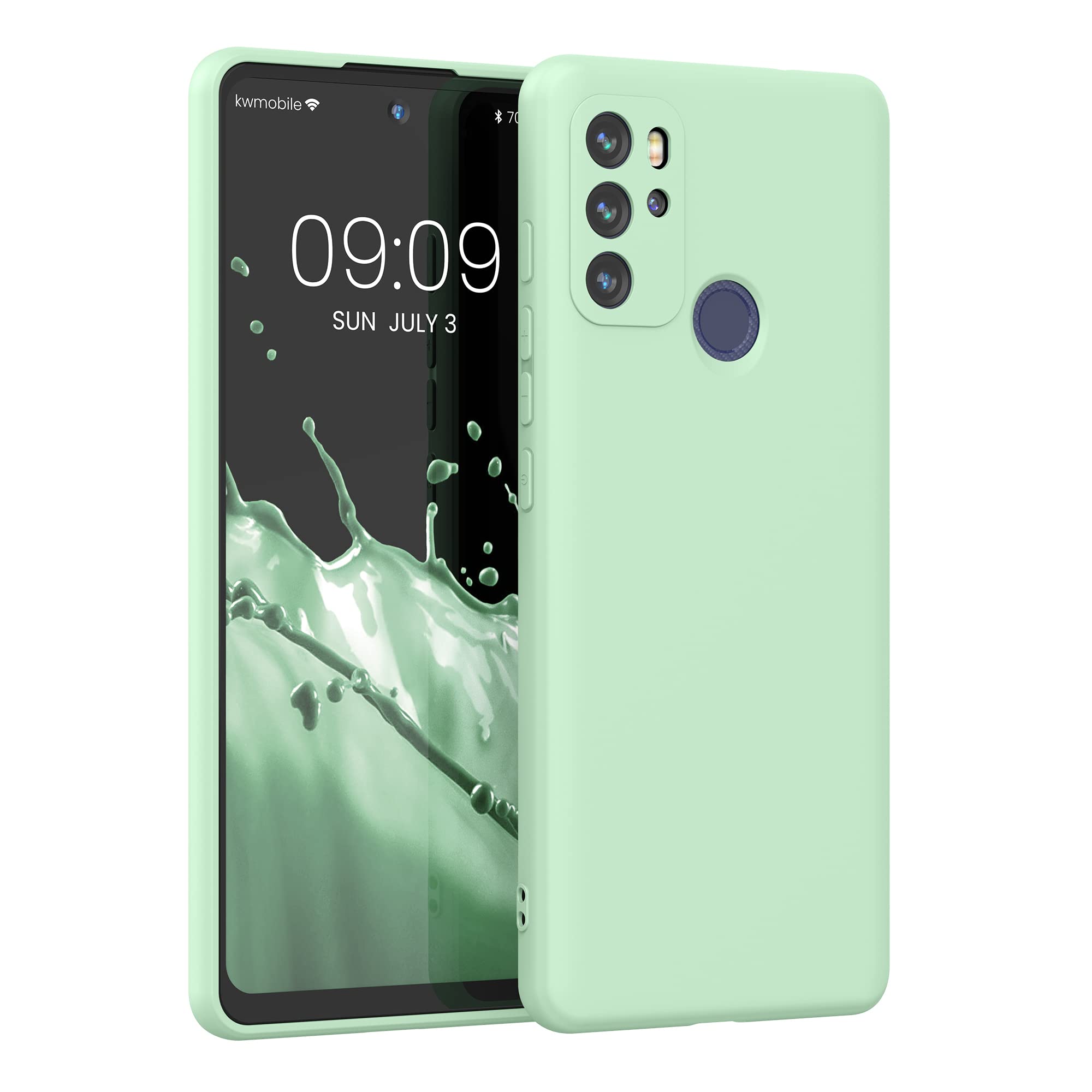 kwmobile TPU Case Compatible with Motorola Moto G60S - Case Soft Slim Smooth Flexible Protective Phone Cover - Mint Matte