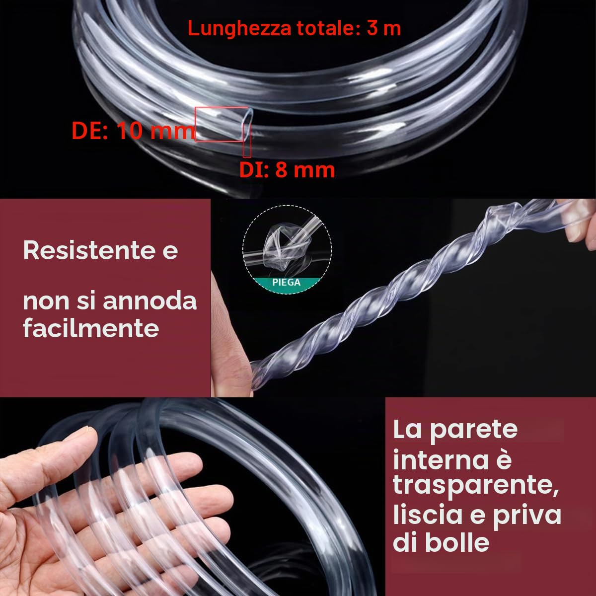 Mini Pompa Acqua Sommergibile, CESFONJER Pompa Dell'olio ad Acqua Brushless con cavo da 46cm per Terrari, Stagno di Pesce, Sistemi di Circolazione, (con Diametro 8mm 3m Lunga Tubazione in PVC Morbido)