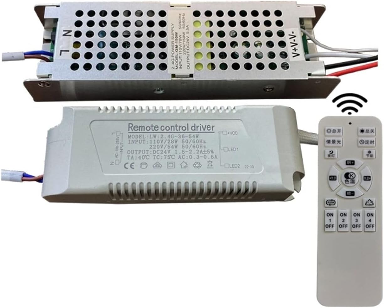 24V Constant Voltage Drive 2.4G Remote Control Low Voltage Power Supply Isolation Low Voltage 24V Light Strip Power Supply(54-72W+Remote Control)