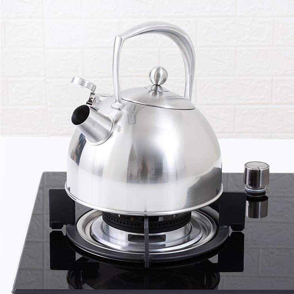 304 Stainless Steel Whistling Tea Kettle 3.2QT(3-Liter) Stovetop Tea Pot with Capsule Base Silver Mirror Finish