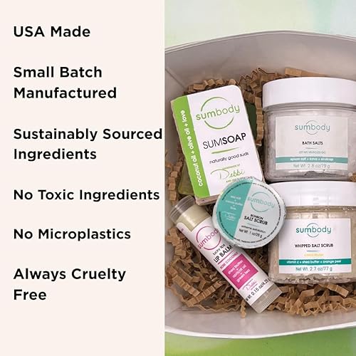 Miniatura 6 de Sumbody Juego de regalo de cuidado personal hecho en Estados Unidos (6 piezas) para hombres, mujeres, adolescentes, conjunto de cuidado corporal de