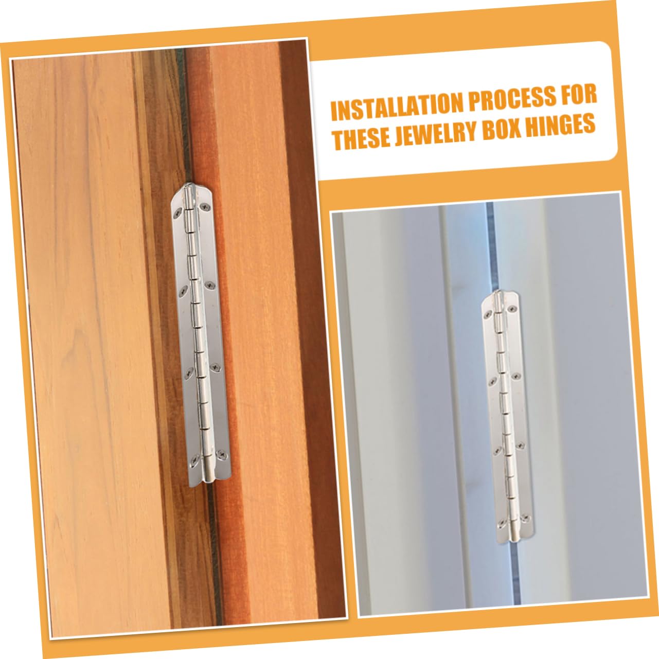 SOESFOUFU 4pcs Piano Hinge Long Hinges Metal Jewelry Box Hinge Wooden Case Hinges for DIY Projects