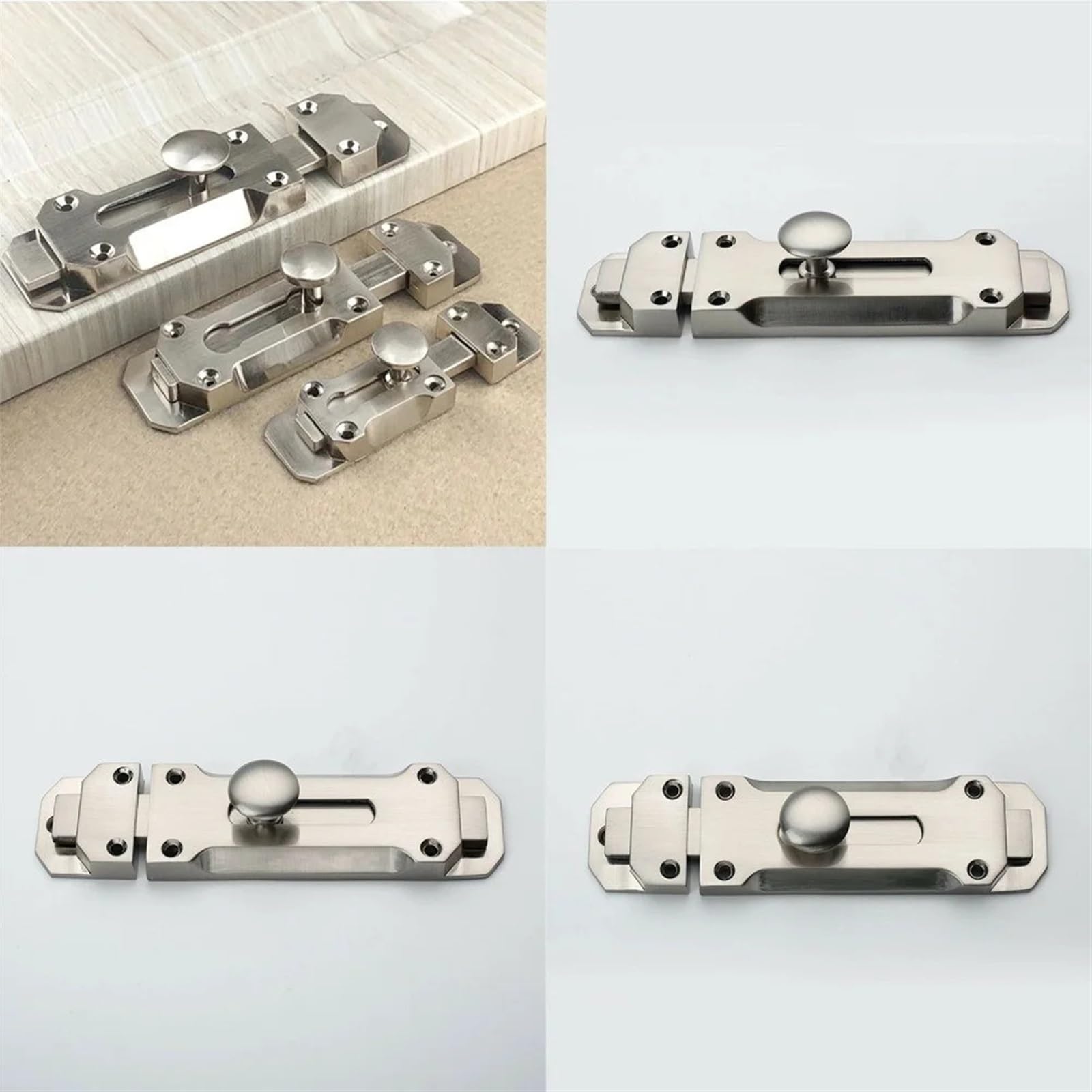 Targette de Porte 2Pcs 3/4inch Door Latch Lock Slide Bolt Sliding Window Security Hardware For Gate Safety Toilet Buckles(4inch)