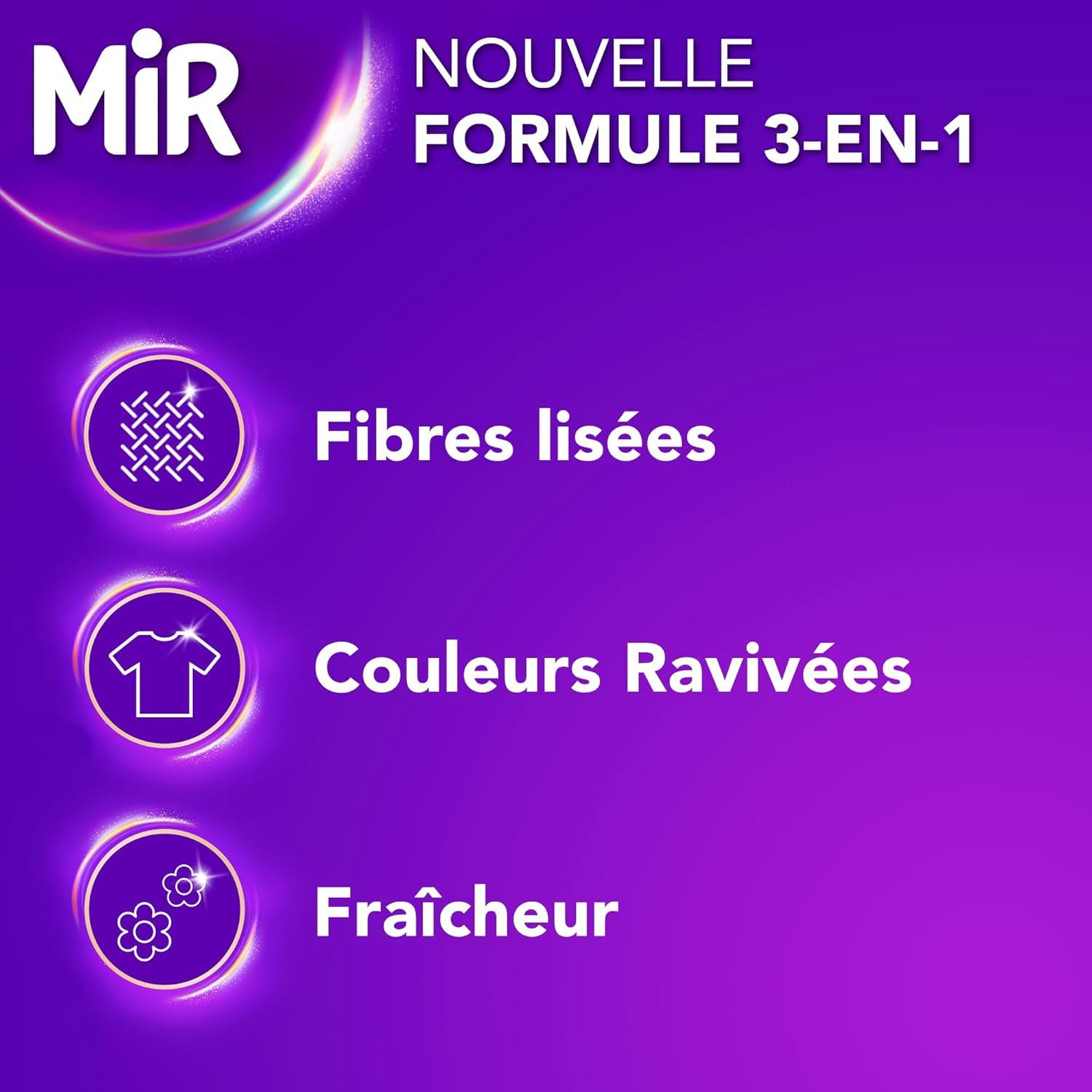 Mir - Lessive Liquide Couleurs - Explosion Florale -Main & Machine - Raviveur - Formule 3en1 - Couleurs - Fibres - Fraîcheur - Nettoie avec Soin - Pour Toutes les Couleurs - 27 Lavages - Lot de 8