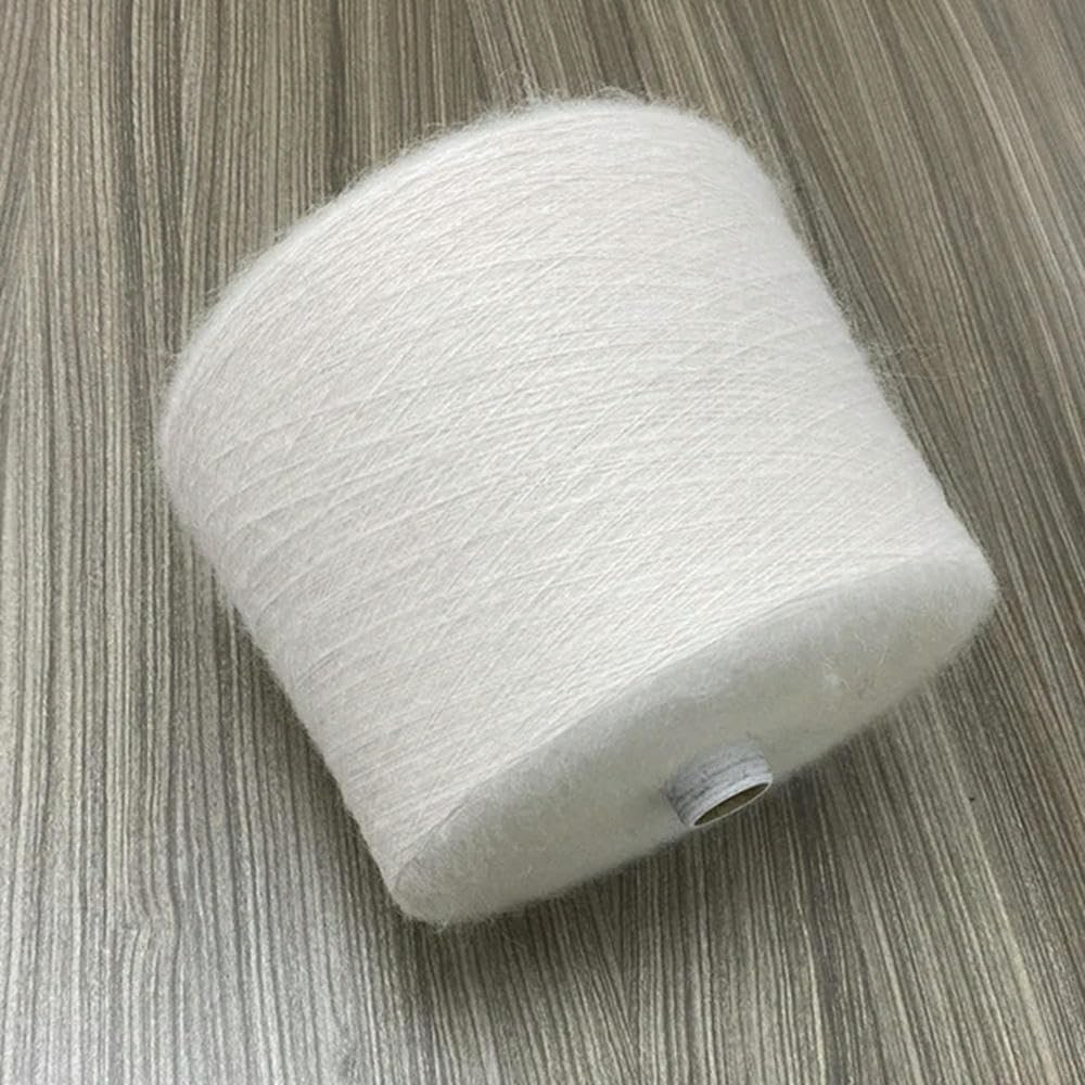 500g Bianco Morbido Peluche Lana Fine Mohair Filato per Maglieria Bambino Organico Mano Uncinetto Maglia Cucito Tessitura Filo Sottile