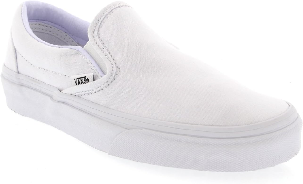 Vans Womens Classic Slip Canvas Slip On Sneakers Shoe Casual Plimsolls - True White - 8.5