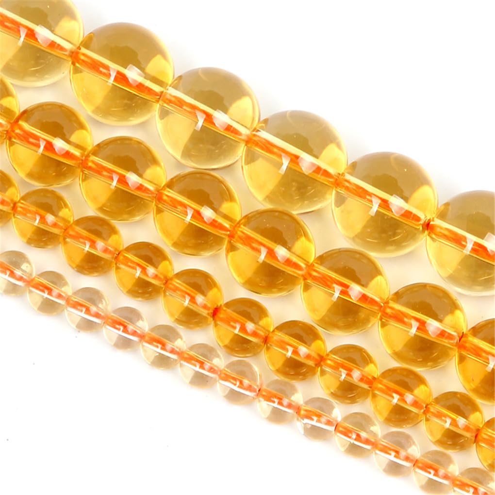 Création bijoux en quartz jaune avec perles de pierre naturelle ronde pour bracelet