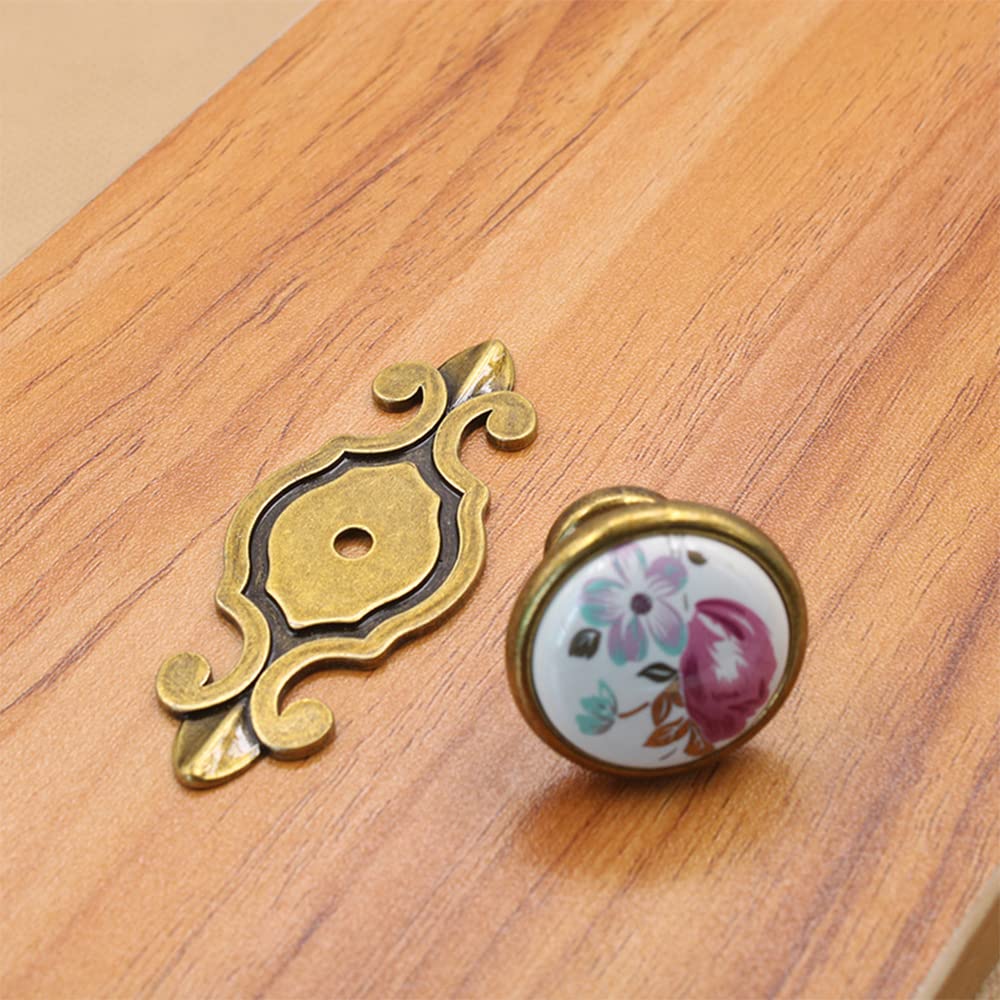 SEIWEI 1/8Pcs Vintage Ceramic Door Knobs Brass Classic Door Handles - Image 4