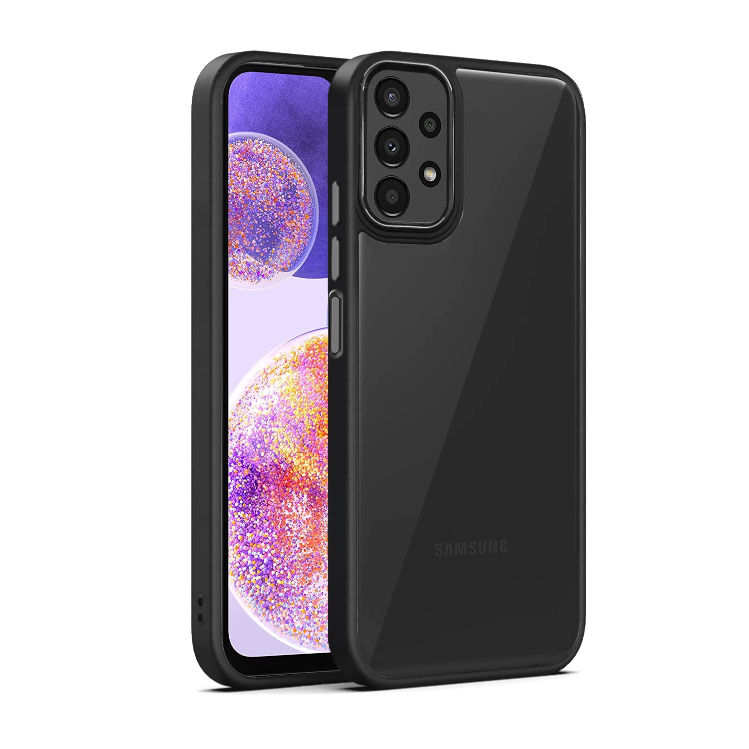 Pikkme Samsung Galaxy A23 4G Back Cover |Electroplated Chrome Ring | Full Camera Protection | Raised Edges | Super Soft Side TPU | Bumper Case for Samsung Galaxy A23 4G (Black) (B0B6SN53Z8) Amazon Price History, Amazon Price Tracker