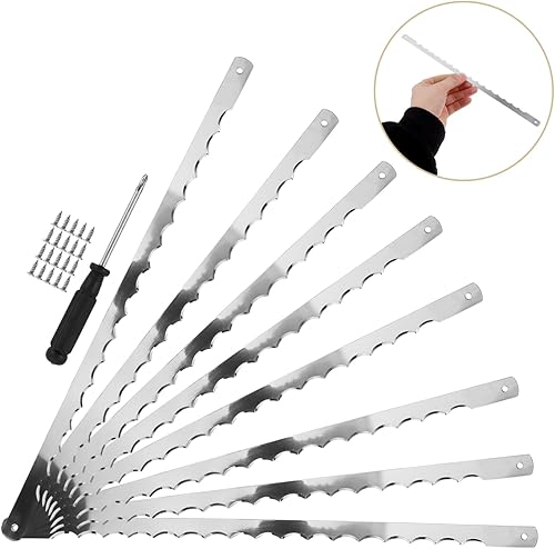 Miniatura 8 de Cuchillo de pan de acero inoxidable, cuchillas de repuesto, 8 piezas, cortador para pan casero, pastel, pizza, borde dentado, fácil de usar,