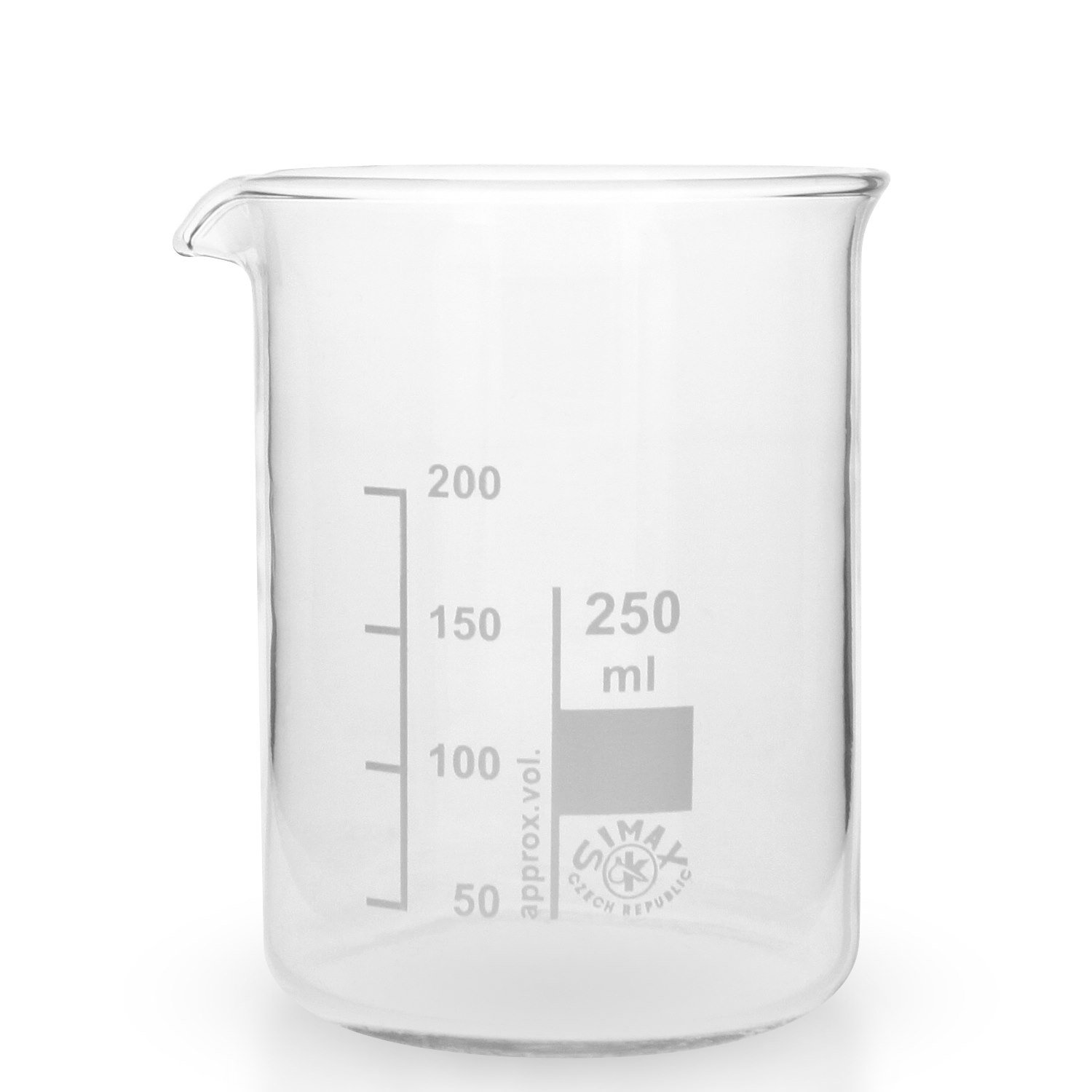 20x Becherglas 250ml aus hitzefestem Borosilikatglas, Niedrige Form