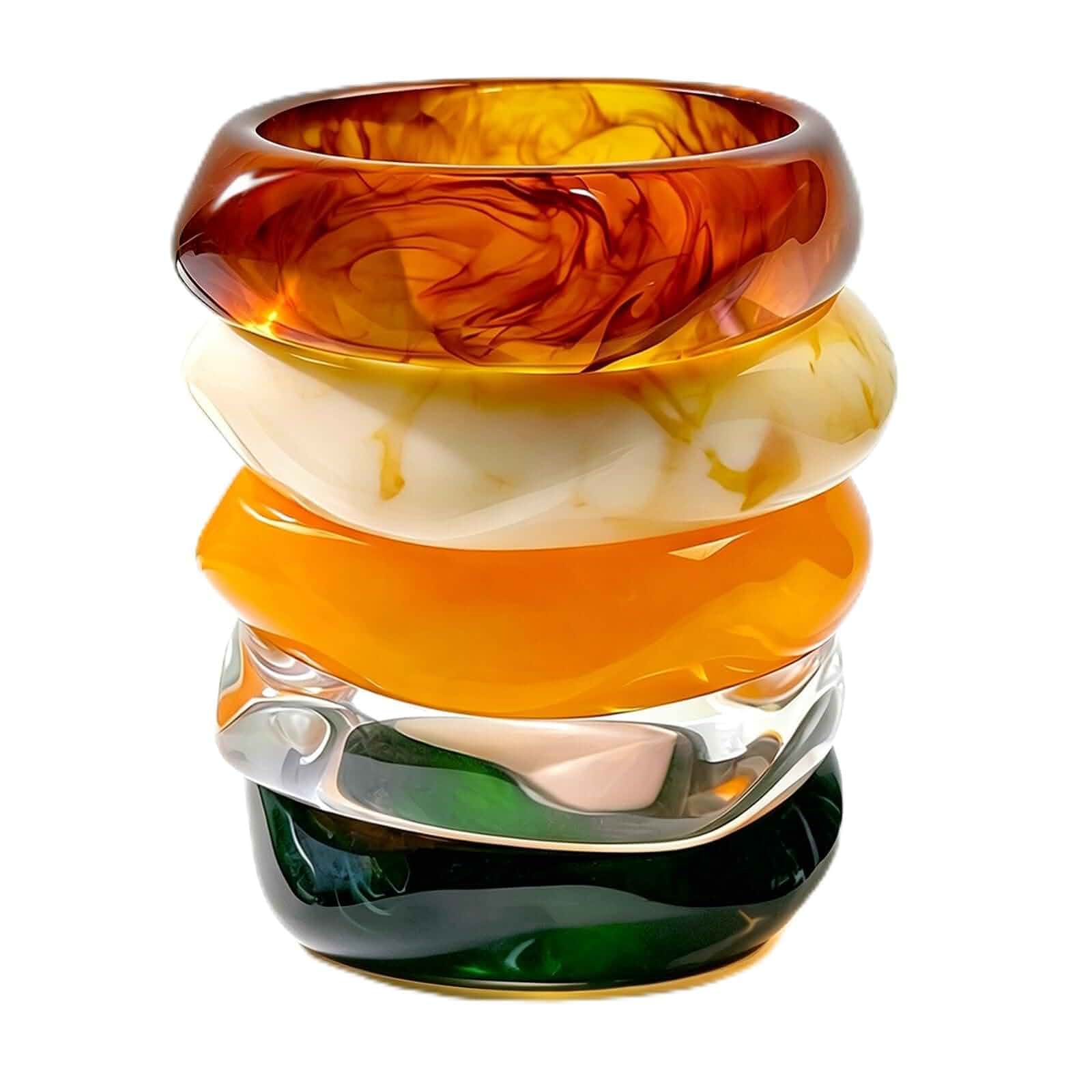 5 PCS Acrylic Resin Bracelet Set For Women Chunky Acrylic Resin Bangles Statement Stackable Bracelets Irregular Colorful Cuff Jewelry Gift