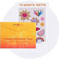 Vista 8 de HTVRONT - Vinilo imprimible para impresoras de inyección de tinta y láser - 10 hojas de papel adhesivo de vinilo imprimible blanco brillante. El