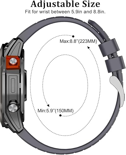 Miniatura 4 de Correa de reloj Quickfit Fenix 7X 6X Pro 5X Plus de 1.024 in, correa de silicona suave para GARMIN Enduro 2Descent MK2i MK3i 2.008 inTactix 7ProEpix