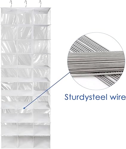Miniatura 7 de coastal rose Organizador colgante de armario de zapatos, 30 secciones organizadores de armario colgantes y estantes de almacenamiento con 6