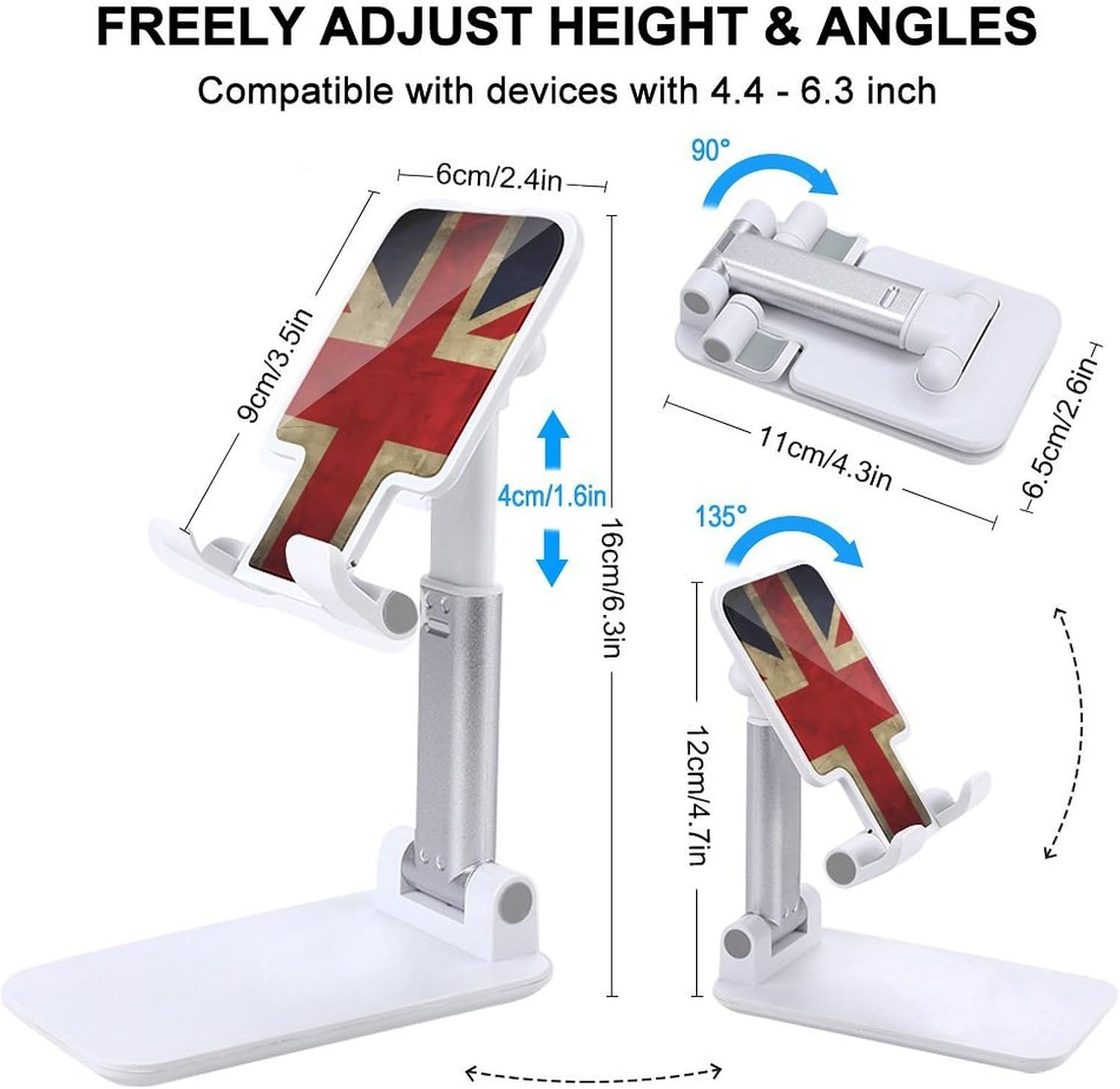 British Flag Folding Cell Phone Stand, Portable Phone Holder image 2