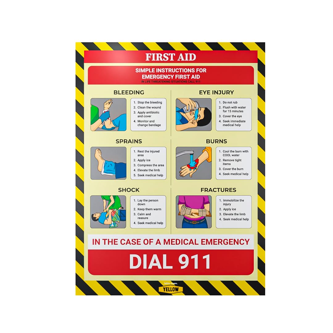 Workplace Safety Poster - Non-Lamintated, 12 x 16" (First Aid)